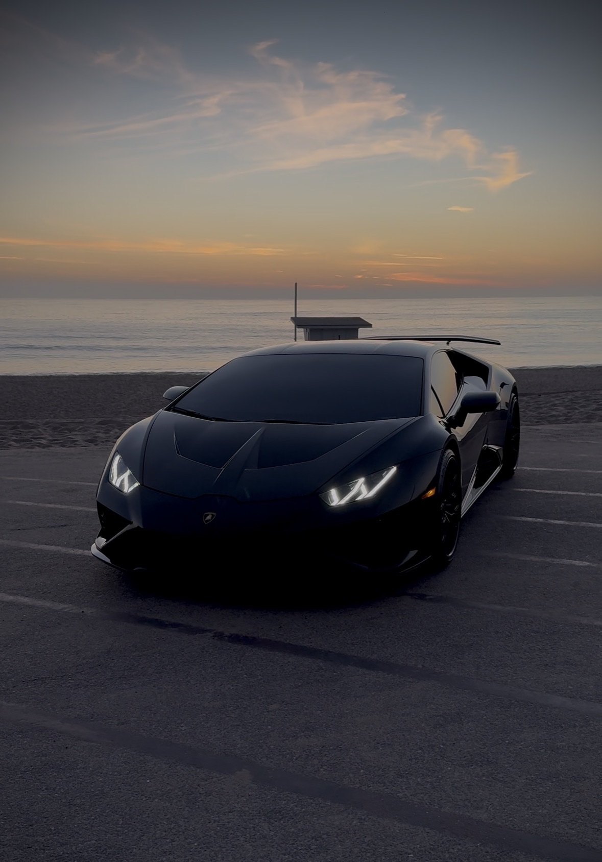 Lamborghini Huracán at sunset